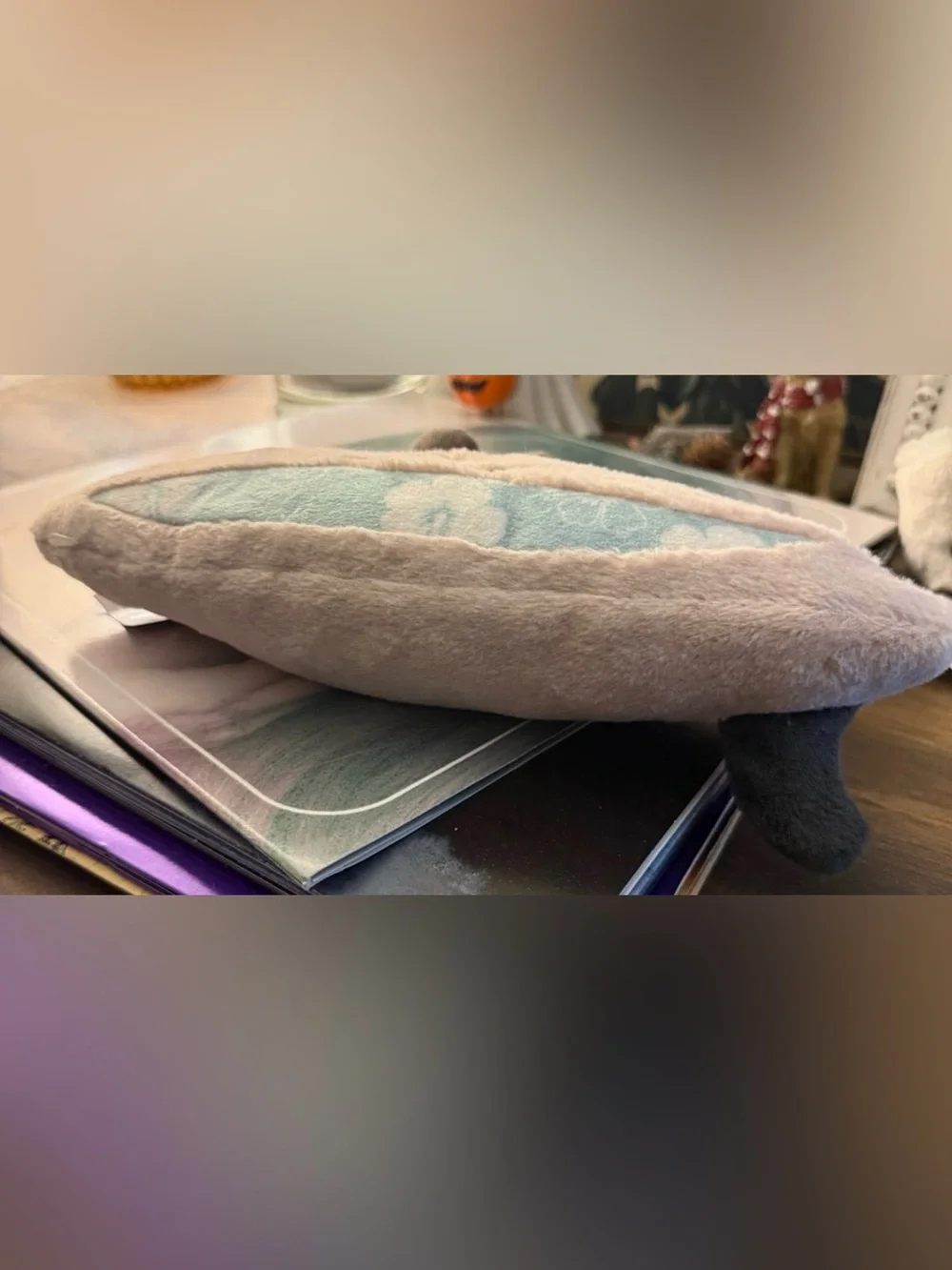 Jellycat Plush Smiling surfboard - Light Blue and Cream, authenticity guaranteed